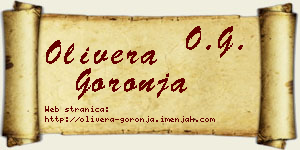Olivera Goronja vizit kartica